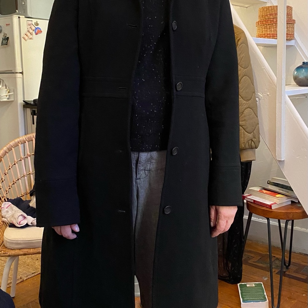 Jcrew lady day coat sz14. Black